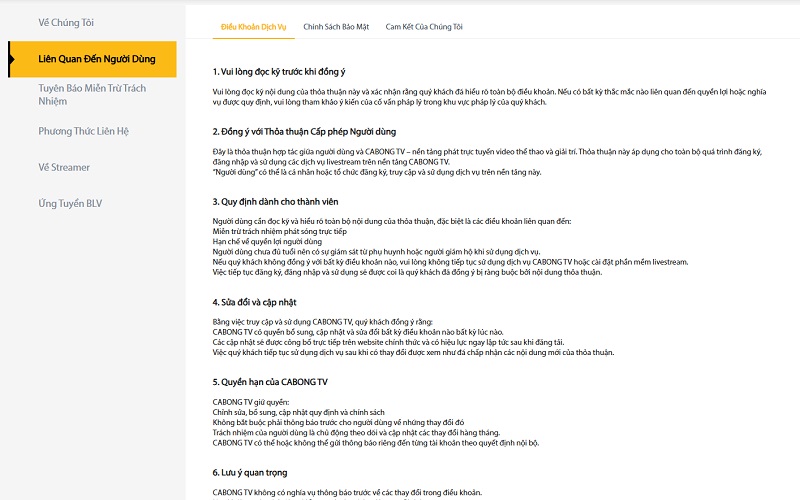 Điều khoản dịch vụ