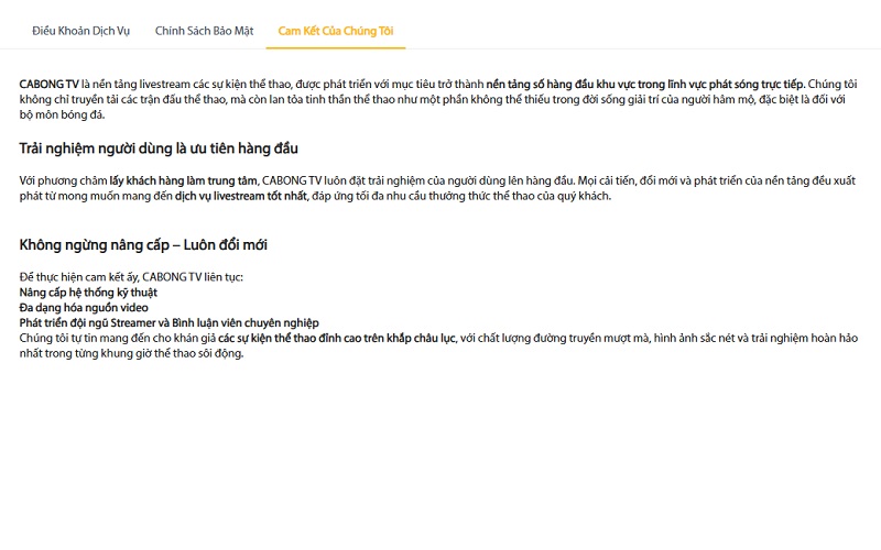 cam kết của chúng tôi